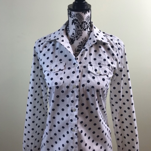 💖MEGA SALE💖Tommy Hilfiger Women’s Shirt White Black Dots ALSU00239 - Picture 2 of 8